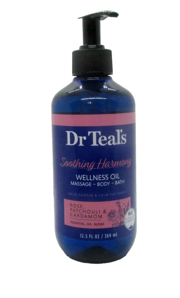 Dr. Teal's Soothing Harmony Wellness Oil-Rose, Patchouli, Cardamon 12.5 oz.